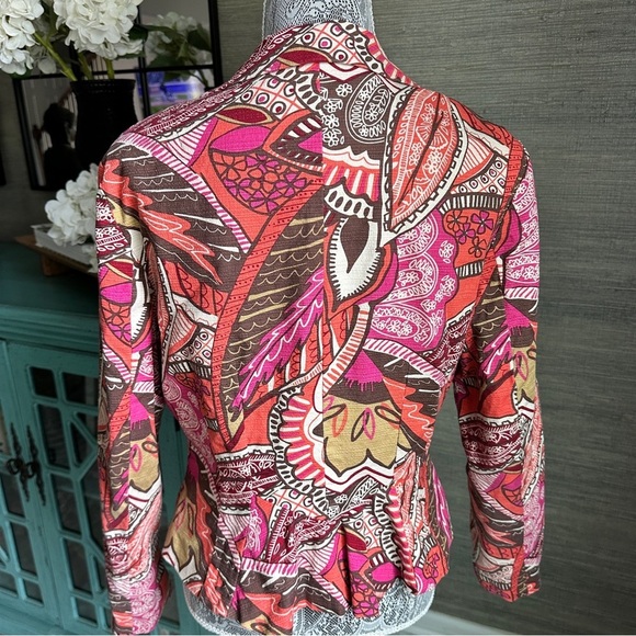 W Work to Weekend Blazer Boho Patchwork Print Statement Fall Jacket, Size: 10 - Picture 5 of 11
